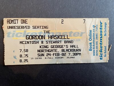 Gordon Haskell Ticket 2002