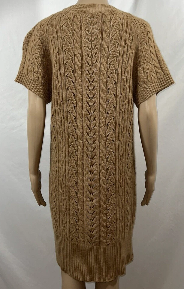 DVF Diane von Furstenberg Bronceado Beige Mezcla de Lana Tejido por Cable SS Vestido Túnica M Foto 4 de 4