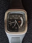 FRENCH CONNECTION FCUK TIME WATCH SAMPLE BLACK & CHROME DATE DIAL SILICONE STRAP