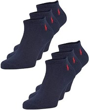 Polo Ralph Lauren Mens Six Pk Low Cut Classic Sport Socks in Navy Sock Sz 10-13