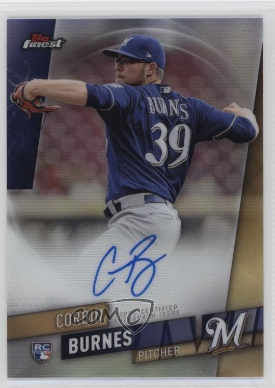 2019 Topps Finest Auto Corbin Burnes #FA-CB Auto sc2