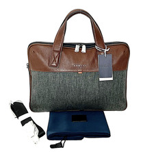 Radley Laptop Bag Clerkenwell Brown Leather & Grey Fabric Men's or Women's New.