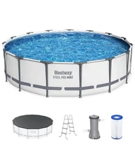 Bestway Steel Pro MAX 15'x42" Round Above Ground Swimming Pool with Pump & Cover