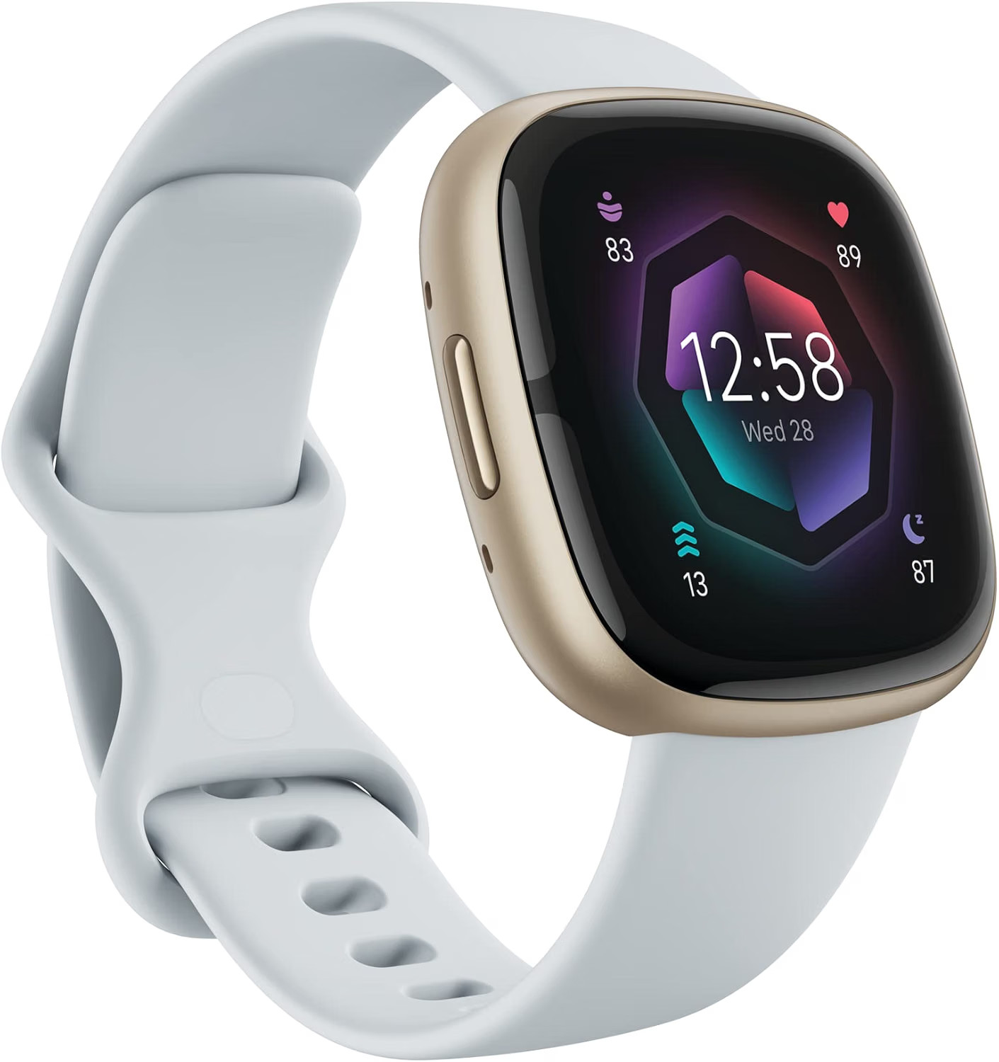 Fitbit Sense 2 GPS Health Smartwatch Blue Mist Pale Gold S L Bands