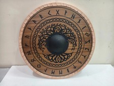 30''inch Fully Functional Medieval Wooden Viking Best Handmade Round Shield Gift