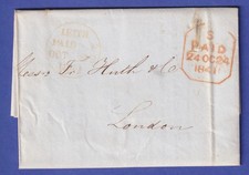 Scotland Pre Phila Cover with O LEITH to London 1841