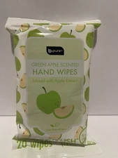 B-Pure Hand Wipes, Green Scented, 20 Wipes