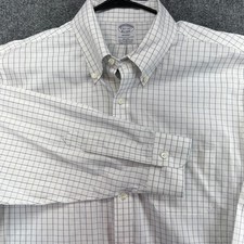 Brooks Brothers REGENT Men's 16.5-34 White SUPIMA Stretch Non Iron Dress Shirt