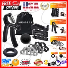 Grip Strength Trainer 7 Pack Adjustable, Finger Stretcher Resistance Extensor...