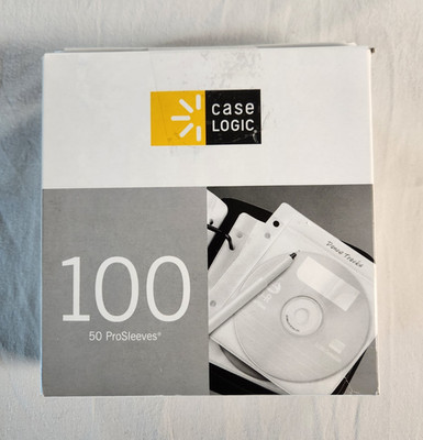 Case Logic PSR100 ProSleeve White Plastic CD/DVD/Blu-ray Disc Sleeves 100 Pack