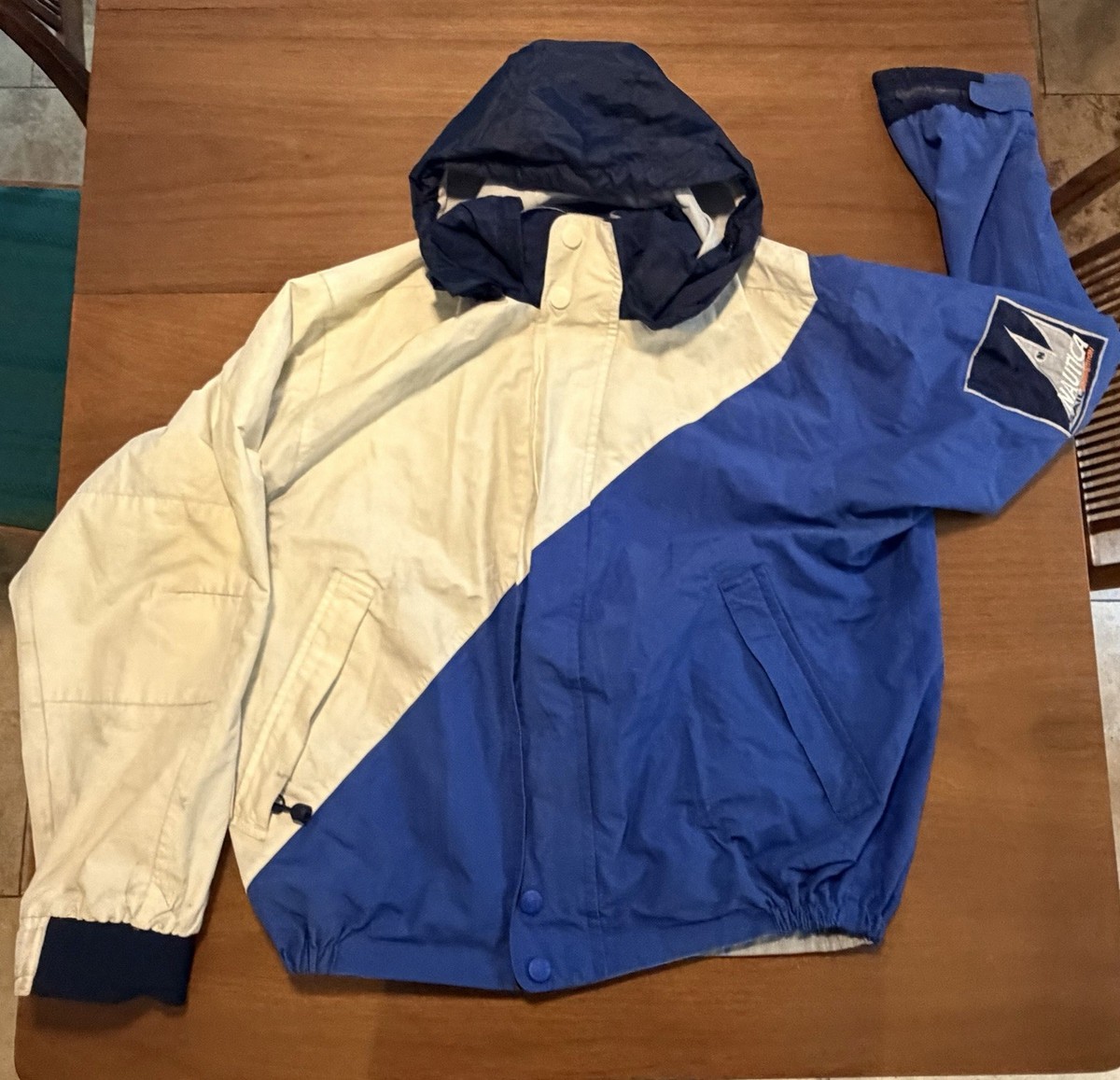 Vintage 90's Nautica competition sailing jacket REVERSIBLE XL Blue