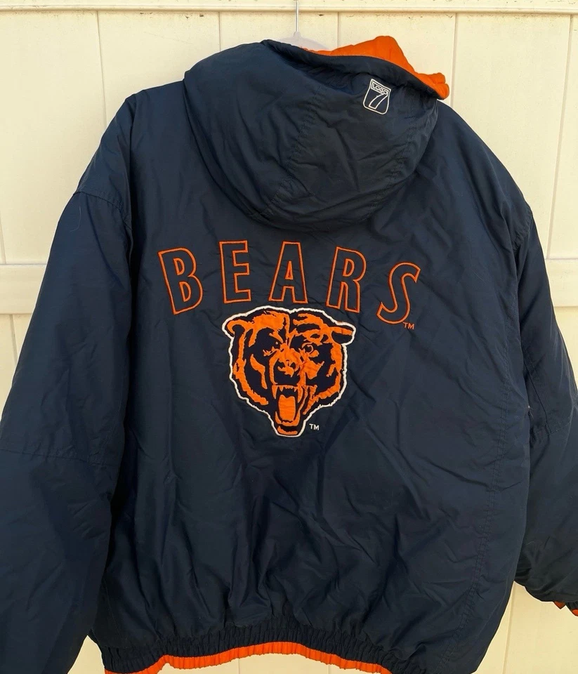 Vintage Chicago bears NFL Jacket Hooded Nylon Sports Mens Size XL - Image 2 of 2