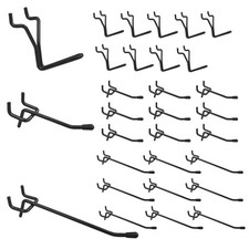 Pegboard Hooks for Hanging Tools - 30PC Black Assortment Organizer Accessories