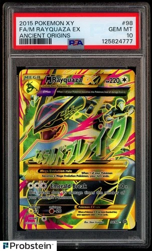 2015 Pokemon XY Ancient Origins Full Art M Rayquaza EX #98 PSA 10