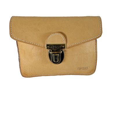Vtg. 1980s BREE Leather Tan Color UNISEX 5''x6'' Pack that Slips onto your Belt!