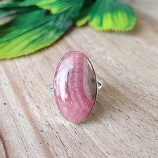 Natural Rhodochrosite Gemstone Ring 925 Sterling Silver Anniversary Ring PG8031