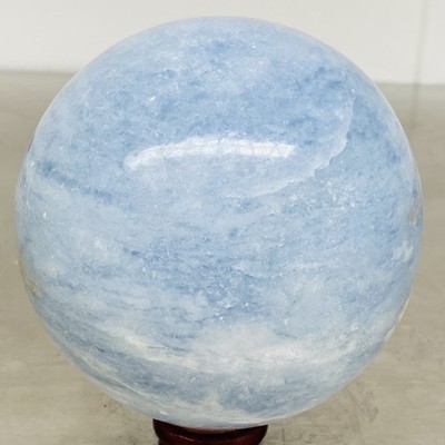 2040G Natural Blue Celestite Crystal Sphere Ball Healing Madagascar