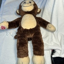 Build a Bear Monkey 18" Plush Chimpanzee Chimp Brown Tan Stuffed Animal Toy