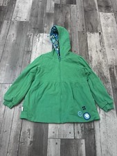 Hanna Andersson Reversible Fleece Hoodie Jacket Green Floral Girls 130 No Tag
