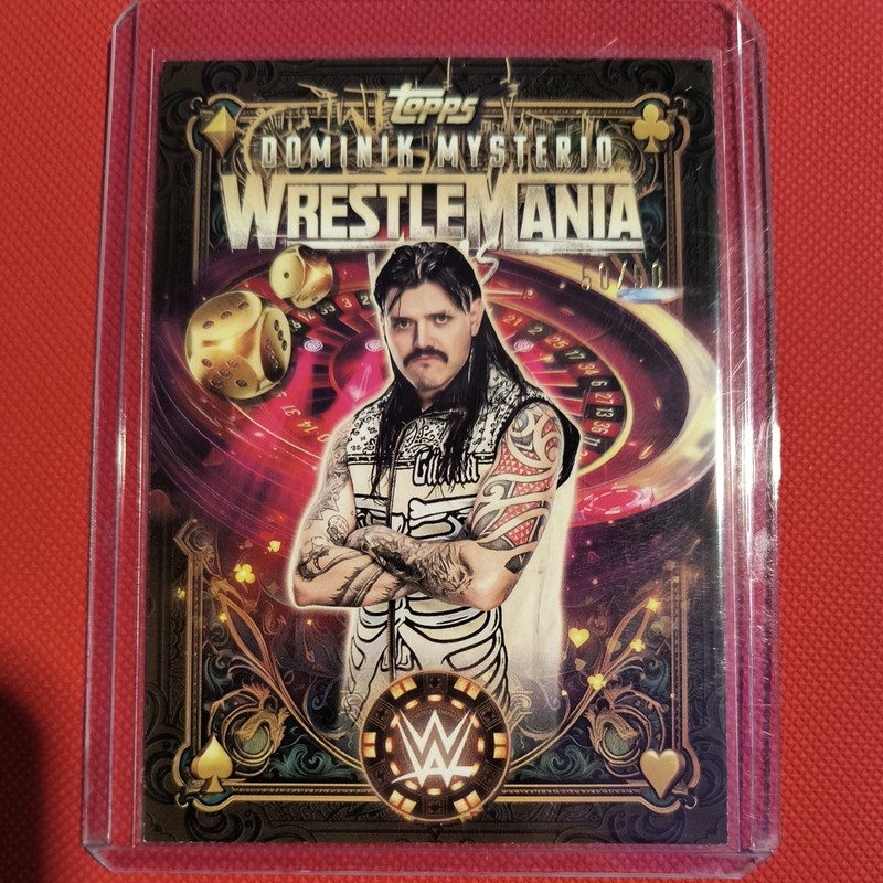 2026 Topps WWE WrestleMania Vegas Dominik Mysterio GoldFoill 50/50 Bookend #WM45