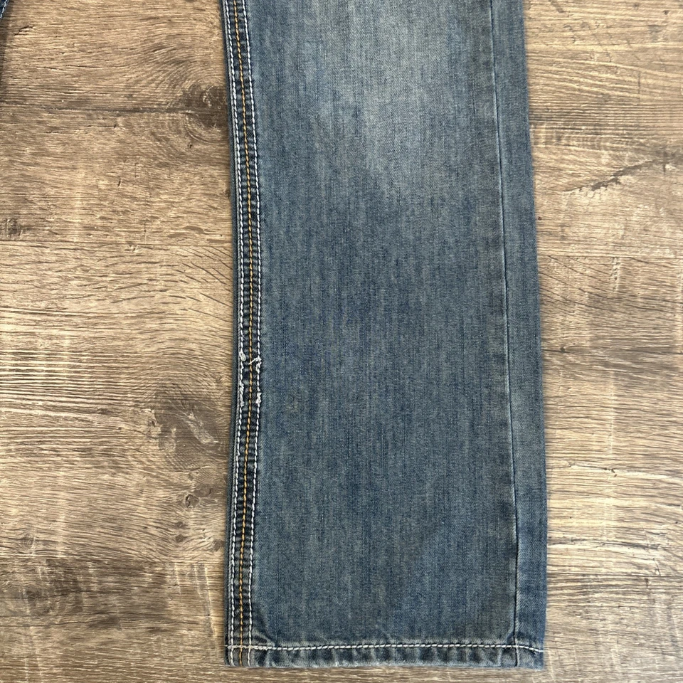 Pantalones de mezclilla Xtreme Couture para hombre 30x30 azul pierna recta desgastados retro Y2K años 90 Foto 4 de 4