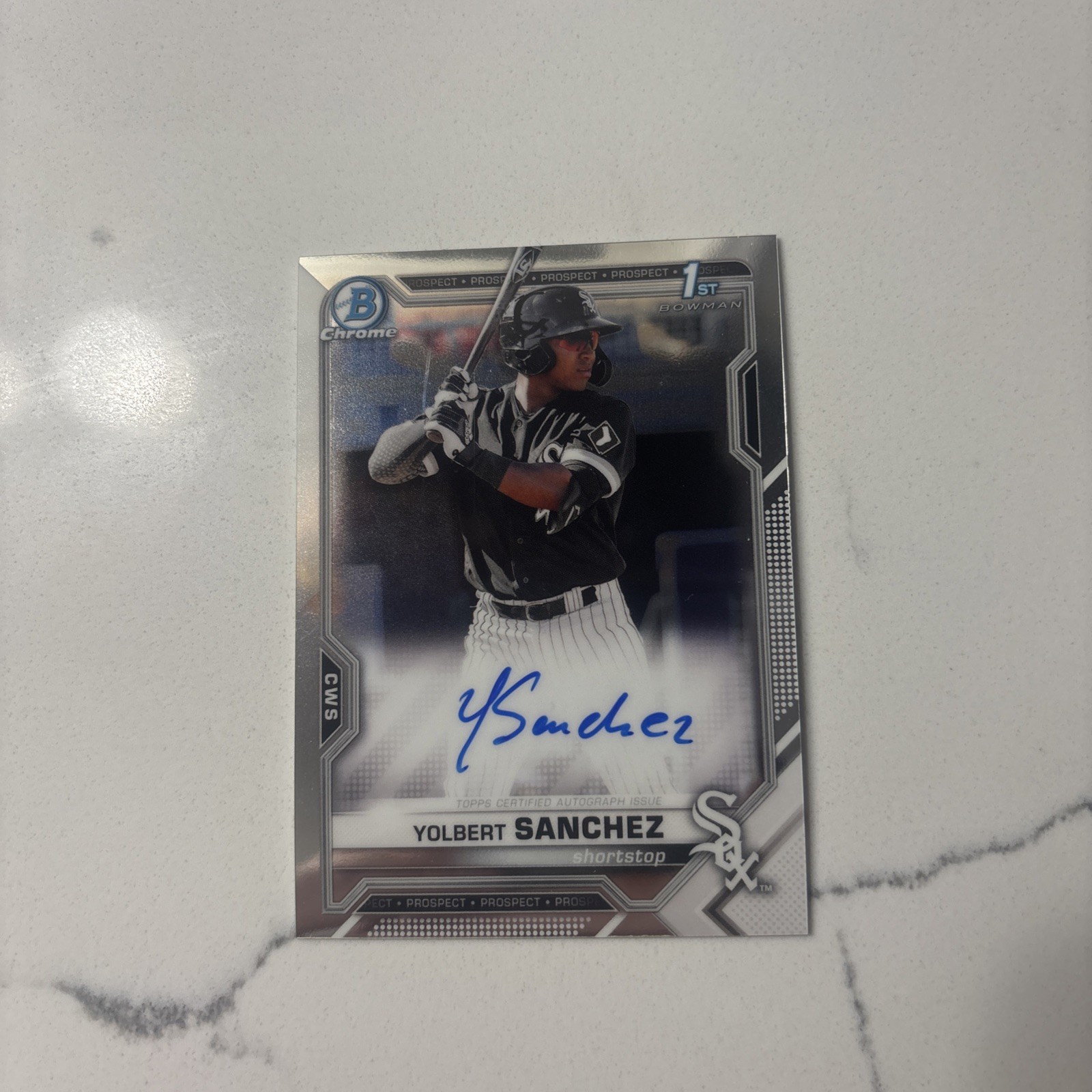 2021 Bowman Chrome #CPA-YSA Yolbert Sanchez Auto 1st First White Sox