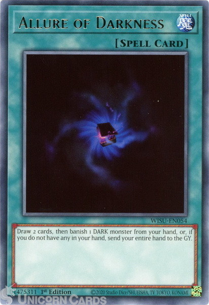 WISU-EN054 Allure of Darkness :: Rare 1st Edition Mint YuGiOh Card
