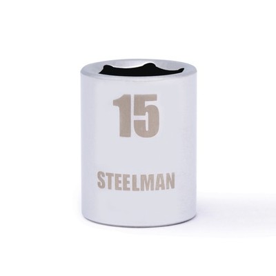 STEELMAN 3/8-Inch Drive 15mm Shallow 6-Point Socket, 78198