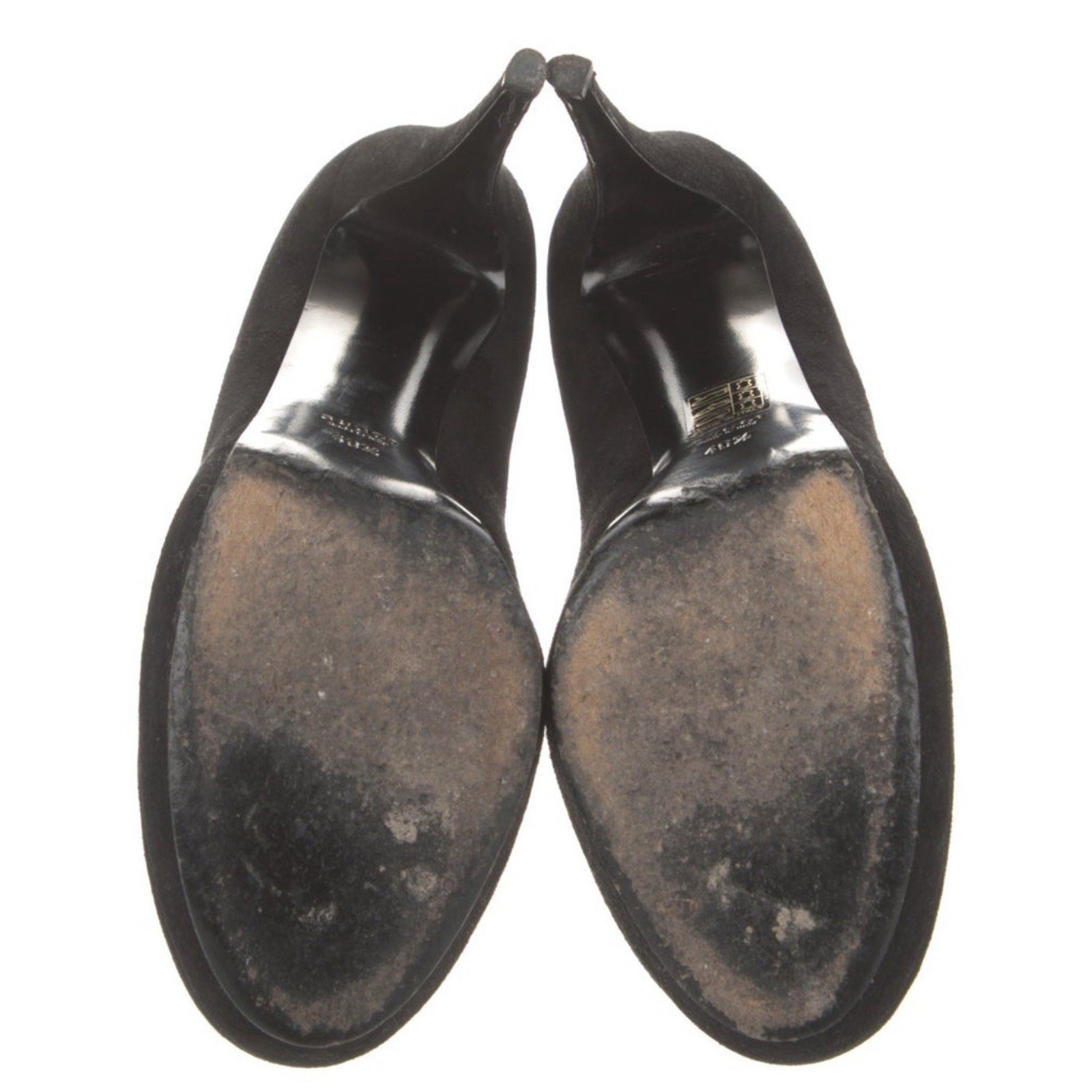 GUCCI Black Suede Gold Trim Platform Pump Heel Shoes Sz IT 40.5 US 10.5 thumbnail 5