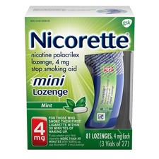 Nicorette 4 mg Mini 12/2025 Nicotine Lozenges to Quit Smoking - Mint Flavored