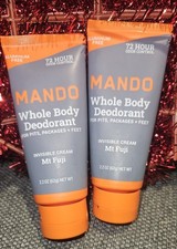 2x MANDO Whole Body Deodorant Invisible Cream Mt Fuji Scent 2.2oz