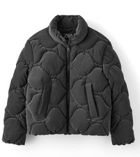 Zara Kids Girls Rubberized Puffer Coat Black Jacket Textured Size 8