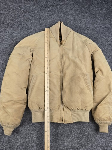 Vintage 60s Eddie Bauer Down Quilted Goose Down Bomber Flight Jacket Size Medium - Picture 8 of 24