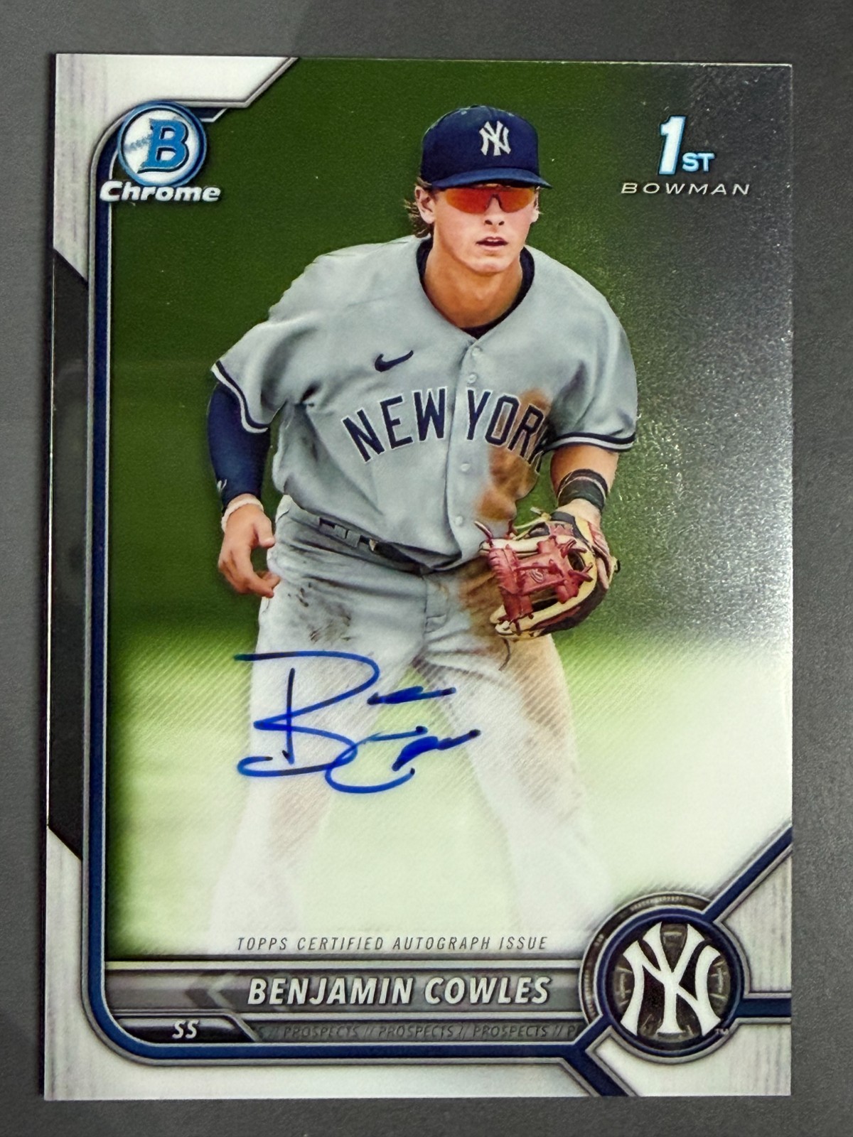 2022 Bowman Chrome Benjamin Cowles 1st Bowman Autograph #CPA-BC New York Yankees