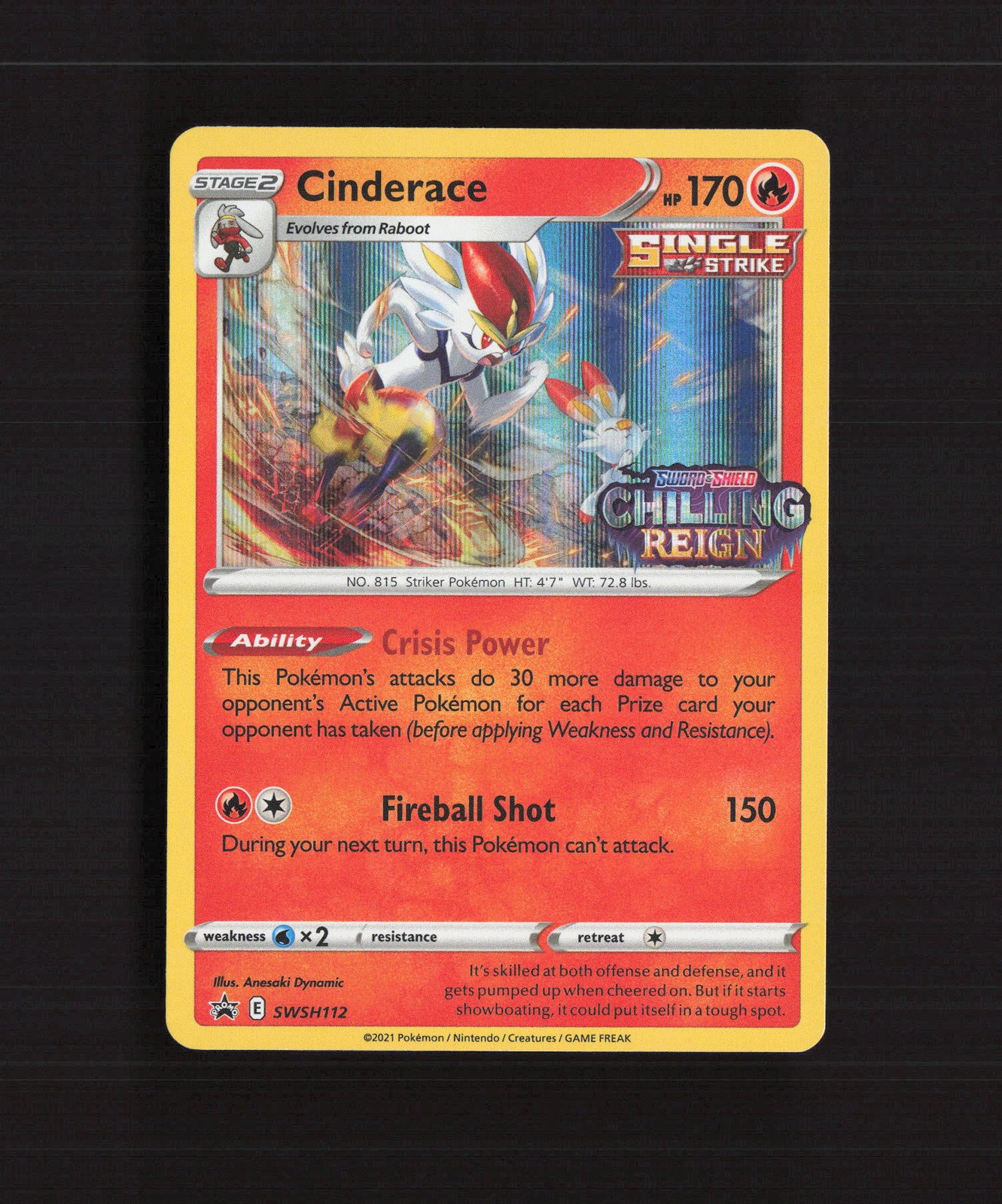 Cinderace SWSH112 Stamped Black Star Promo Holo Pokemon Card NM