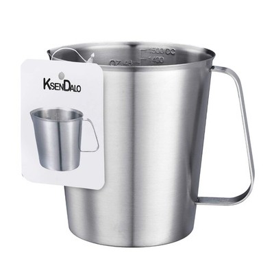 48Oz/6Cup Stainless Steel Pitcher (SUS304), 1.50 Liter Metal Container for Wa...