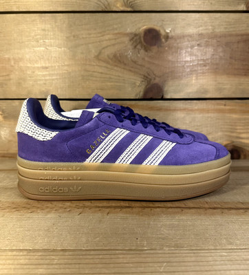 NEW (Multiple Sizes) Adidas Gazelle Bold Crochet Collegiate Purple Shoes JS3359