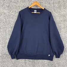 Vintage Russell Athletic Sweatshirt Mens 2XL Navy Blank Crewneck Made USA 90s