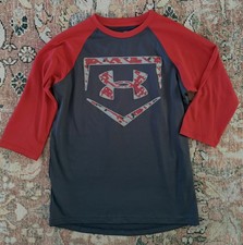 EUC UNDER ARMOUR Boys Utility Baseball Shirt Tee Top Size YMD Youth Medium