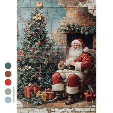 Cozy Claus Corner | A4 Fiber Decoupage | Paper for Decoupage | Redesign