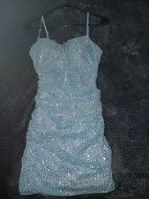 Blue Sequin Formal Dress Size Large 