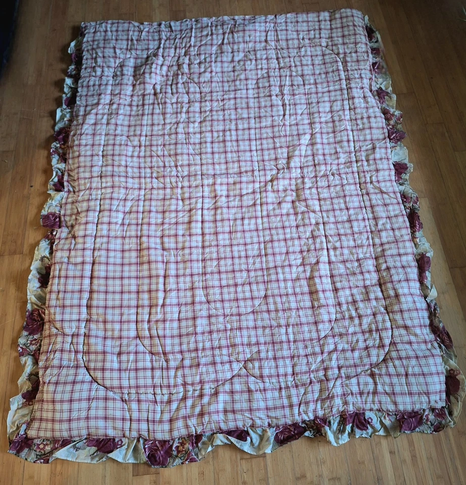 Juego de sábanas edredón/falso reversibles dobles de colección (sin funda de almohada) 2 cortinas florales Foto 2 de 4