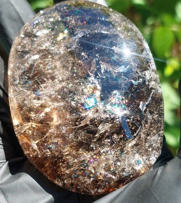 Atemberaubender Rauchquarz Palmenstein 180,9g 7,2cm - voller Regenbögen hochwertig