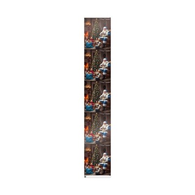 Deluxe Xmas Santa Claus In Blue Wrapping Paper Holiday Wrap Paper
