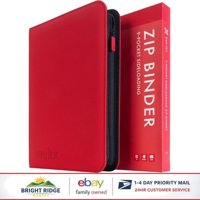 Lightweight Red Card Storage Folder with 360 Card Capacity and Durable Cover
