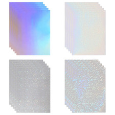 20 Sheets Holographic Sticker Paper, Vinyl A4 Self Adhesive Holographic Laminate