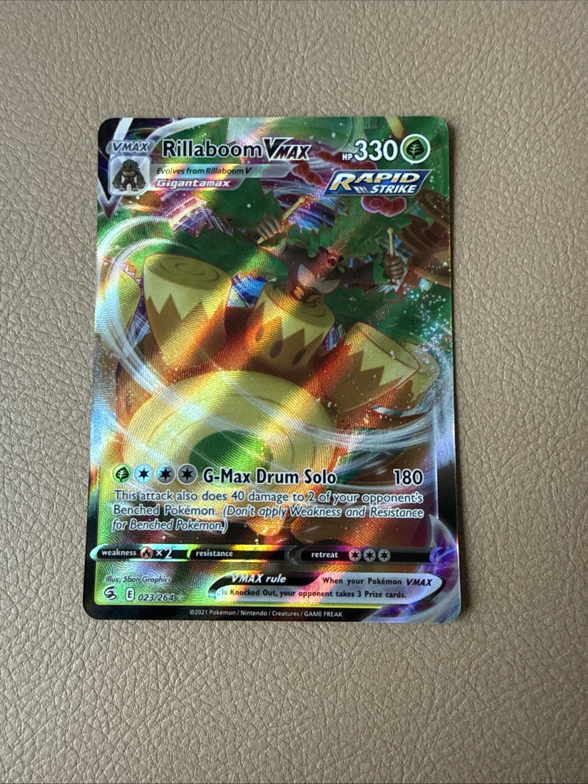 Rillaboom VMAX Fusion Strike Ultra Rare Pokémon TCG 023/264 Sword & Shield