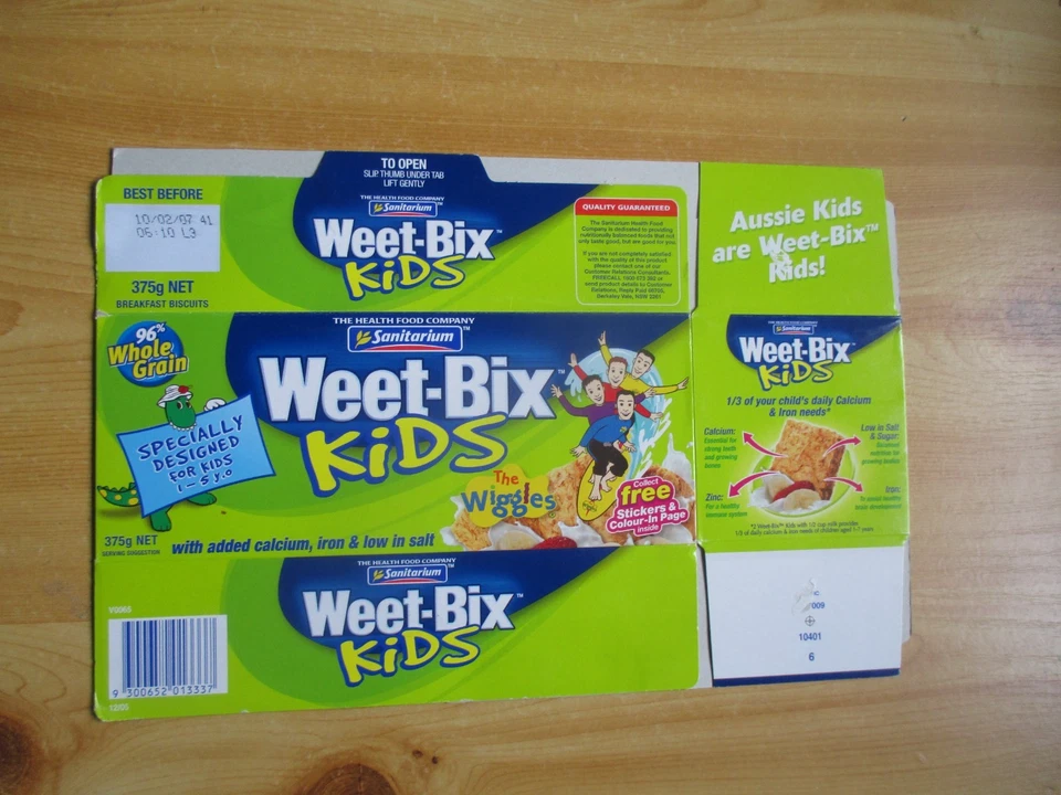 SANITARIUM EMPTY BOX: THE WIGGLES STICKER GAME  #1, (STICKER ENCLOSED UNDER FLAP - Image 2 of 2