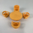 Fisher Price Play Family Little People Yellow Furniture Table Chairs Vintage Toy