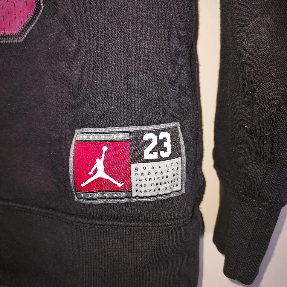 Nike Jordan 23 Boys Hoodie  8-10 (Small) Big Kids Athletic Fleece Black Red - Image 2 of 4